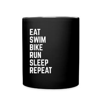 SWIM BIKE RUN - Mug uni - noir - Devant