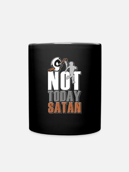 Not Today Satan Joggen Laufen Geschenk - Tasse einfarbig - Schwarz