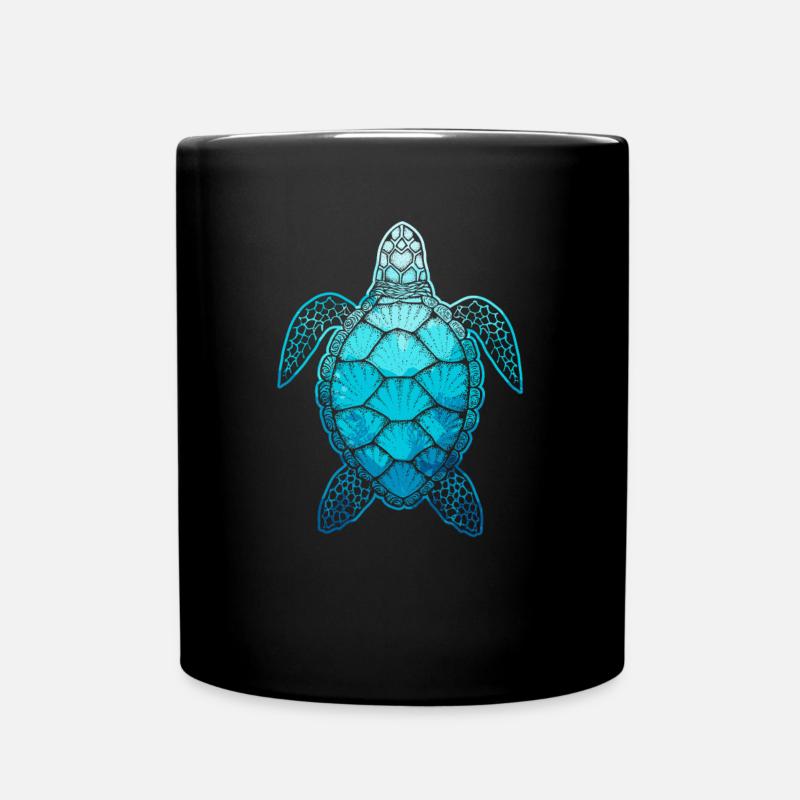 Tortue de mer tortue animal sous l'eau - Mug uni - noir