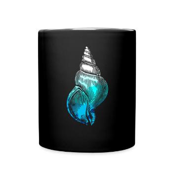Vie marine sous-marine Seashell mer profonde - Mug uni - noir - Devant