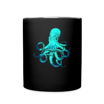 Cuttlefish octopus cuttlefish underwater sea animal - Full Colour Mug - black - Front