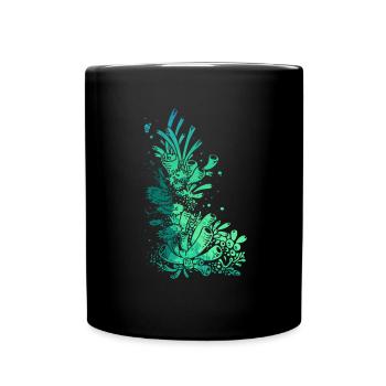 aquarium sous-marin poisson de mer lac de plongée - Mug uni - noir - Devant