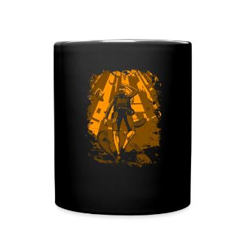 Taucher Tauchen Schnorcheln unter Wasser Scuba - Tasse einfarbig - Schwarz - Vorne