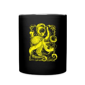 Octopus octopus octopus underwater sea - Full Colour Mug - black - Front