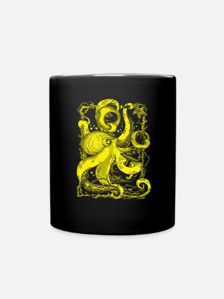Pieuvre poulpe pieuvre mer sous-marine - Mug uni - noir