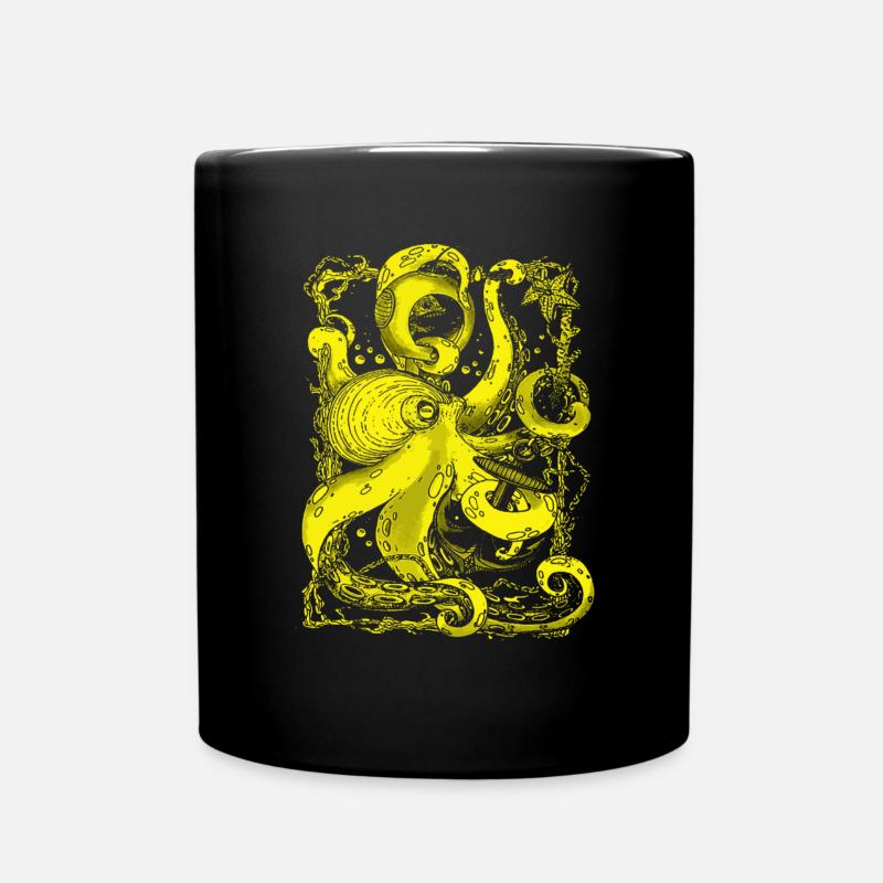 Pieuvre poulpe pieuvre mer sous-marine - Mug uni - noir