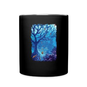 sous-marin aquarium poisson de mer lac corail - Mug uni - noir - Devant