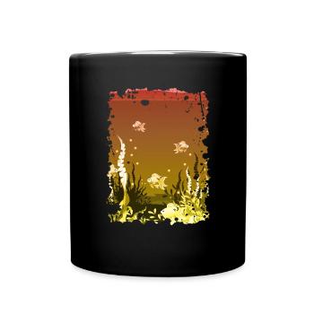 sous-marin aquarium mer océan lac corail - Mug uni - noir - Devant