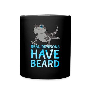 Dragon lizard lizard with beard my best buddy - Full Colour Mug - black - Front