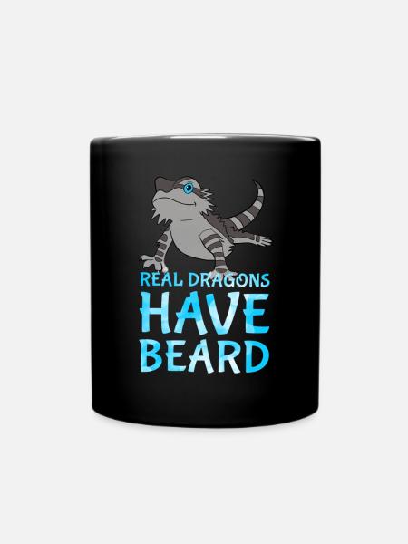 Drachen Echse eidechse mit bart mein bester kumpel - Tasse einfarbig - Schwarz