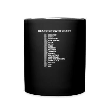 Bärtiges Männer-lustiges Bart-Maß-Geschenk - Tasse einfarbig - Schwarz - Vorne