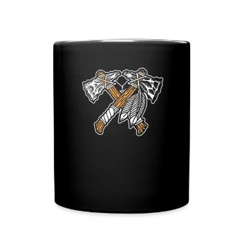 Indiens Haches Indigènes Plumes USA Indien - Mug uni - noir - Devant