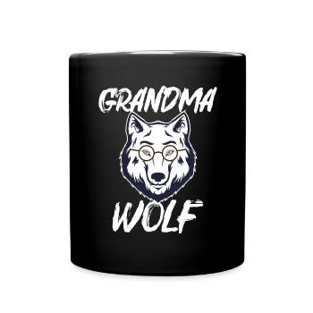 Grandma Wolf White Direwolf Glasses Gift - Full Colour Mug - black - Front