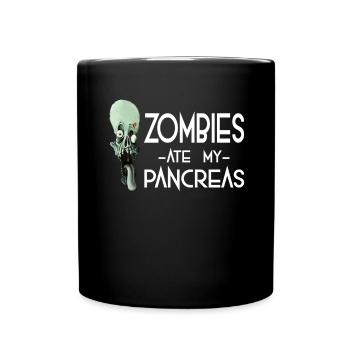 Zombies ate my Pancreas - Horror Zombie Ghost Gift - Full Colour Mug - black - Front