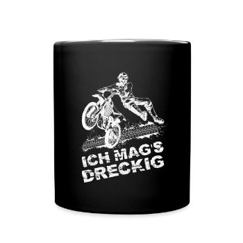 J'aime le motocross moto mordant - Mug uni - noir - Devant