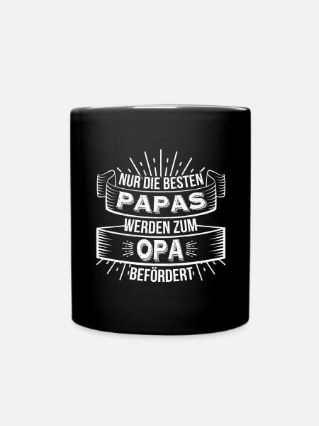 Nur Die Besten Papas Werden Zum Opa Befördert - Tasse einfarbig - Schwarz