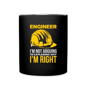 Funny engineer saying - Full Colour Mug - black - Front
