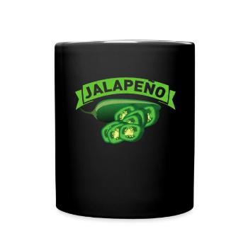Paprika épicé Jalapenos mangeant des épices au piment - Mug uni - noir - Devant