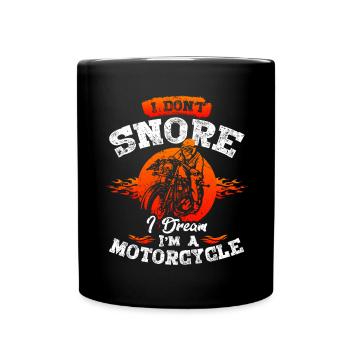 Je ne ronfle pas je rêve je suis un cadeau de vélo moto - Mug uni - noir - Devant