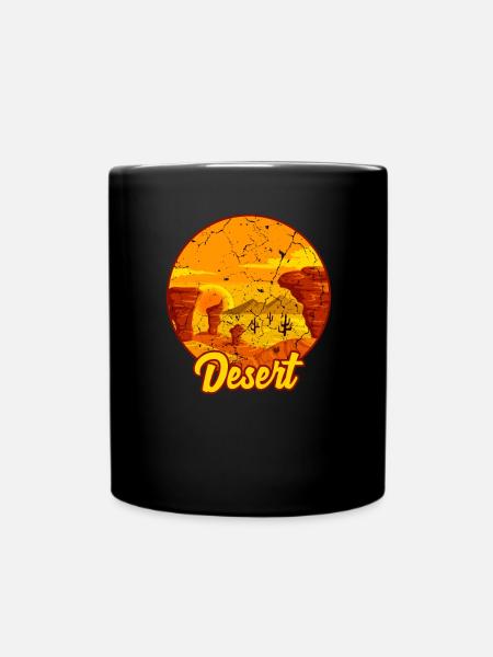 Wüste Kaktus Sonne - Tasse einfarbig - Schwarz