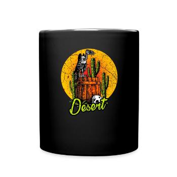 Desert vulture cactus cactus sun skull - Full Colour Mug - black - Front