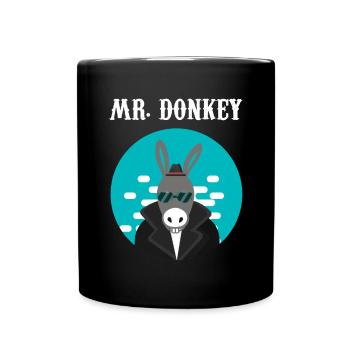 Esel Mr. Donkey Cooler Esel Pimp esel - Tasse einfarbig - Schwarz - Vorne