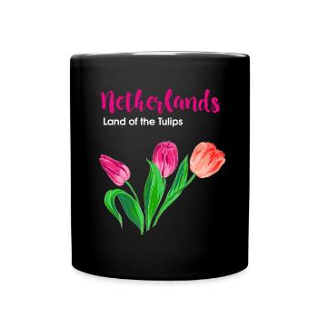 Netherlands Holland Tulips - Full Colour Mug - black - Front