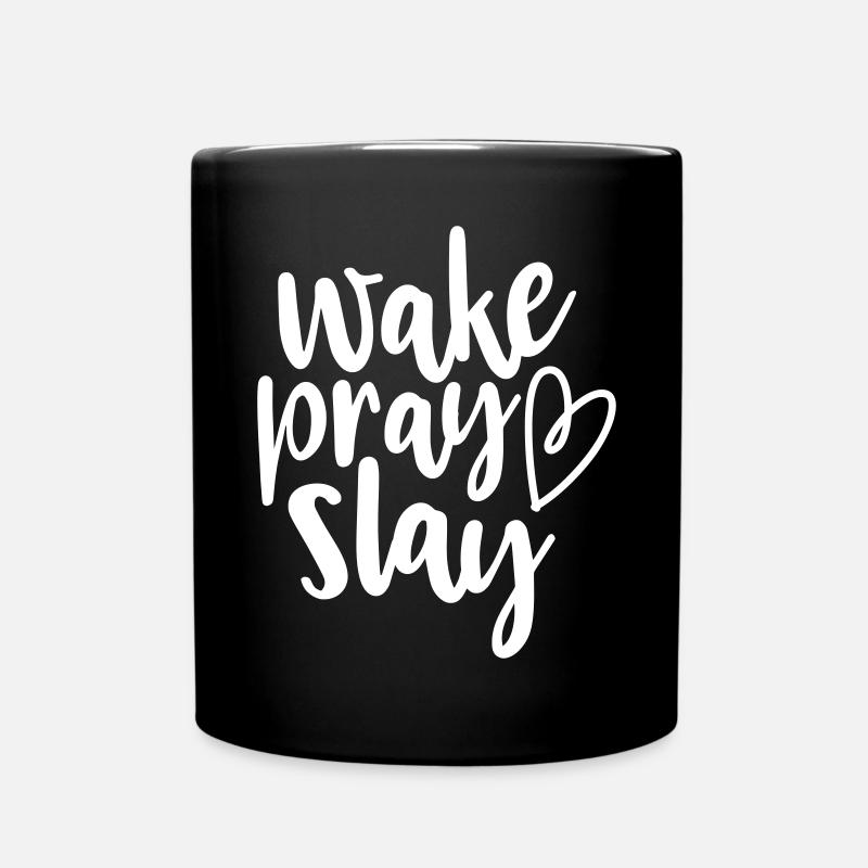 wake pray slay - Full Colour Mug - black