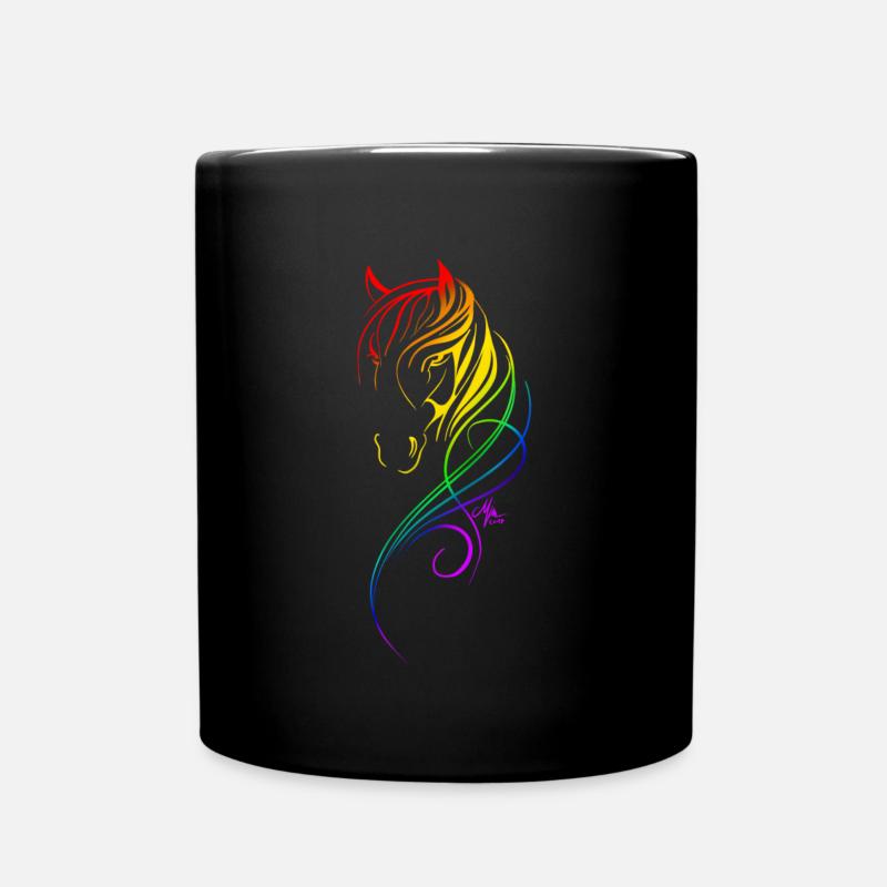 Ein Wundervolles Regenbogen Pferd - Tasse einfarbig - Schwarz