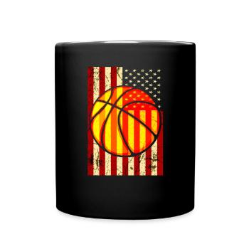 Basketball Basketballer Basketballmannschaft USA - Tasse einfarbig - Schwarz - Vorne
