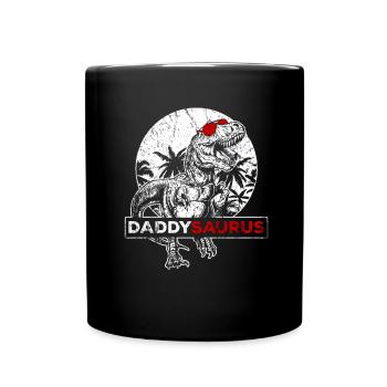 Vater Dinosaurier Vatertag Daddy Bester Papa T-Rex - Tasse einfarbig - Schwarz - Vorne