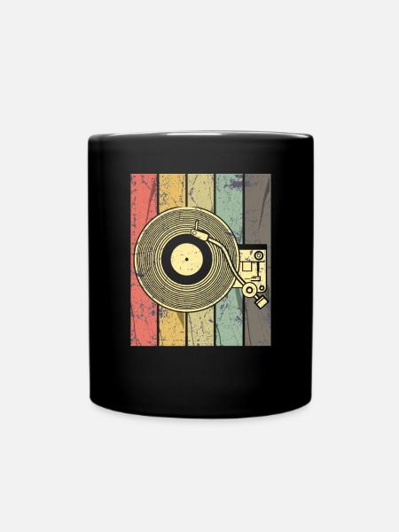 Platine Vinyle Disque DJ Retro - Mug uni - noir