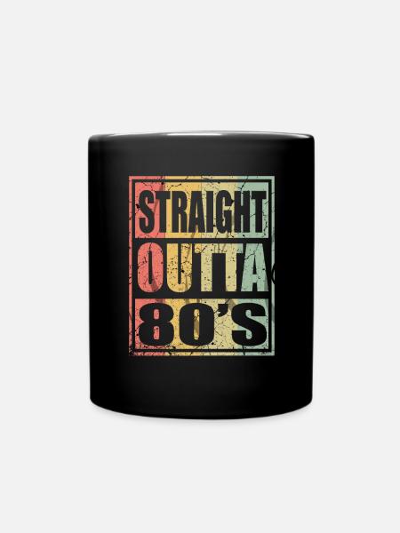 Birthday Happy Birthday 80s 80s 80s - Full Colour Mug - black