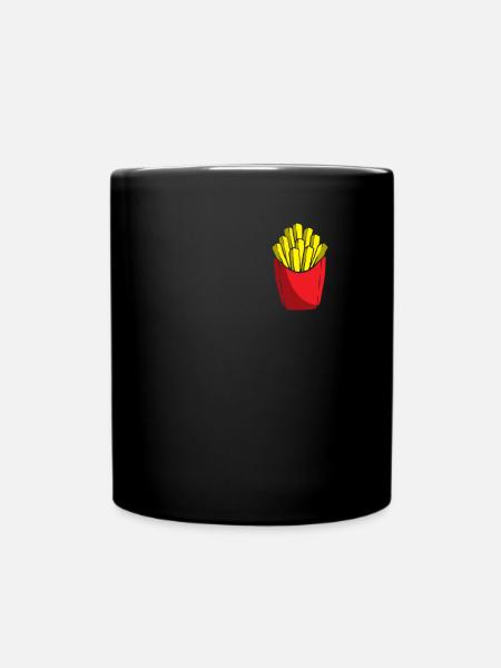 Pommes frites dans la poche de poitrine - Mug uni - noir