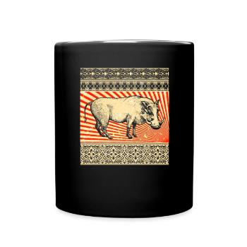 Warzenschwein - Tasse einfarbig - Schwarz - Vorne