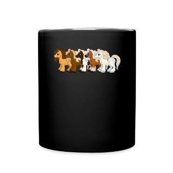 Cheval chemise fille super mignon cheval / poney - Mug uni - noir - Devant
