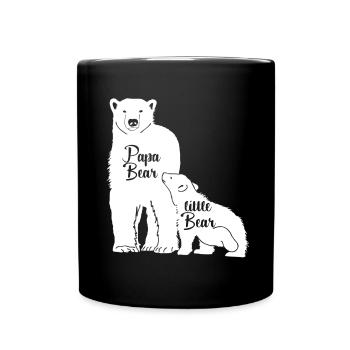 Eisbären Papa und Sohn Bär Bären Geschenk - Tasse einfarbig - Schwarz - Vorne