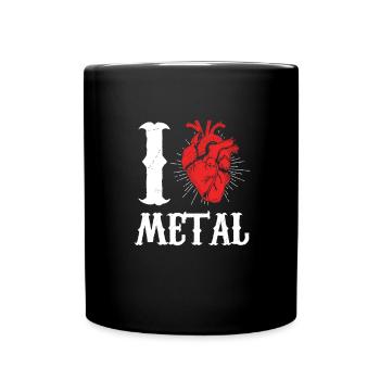 J'aime la musique en métal - Mug uni - noir - Devant