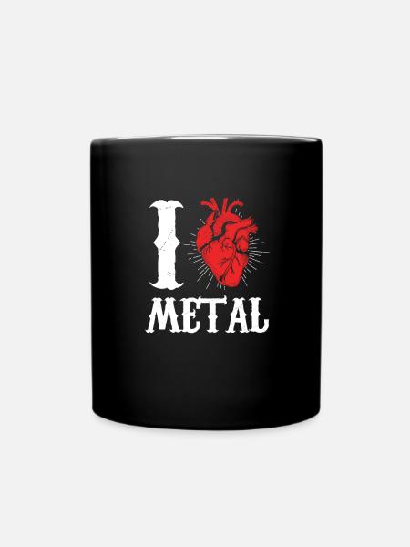 J'aime la musique en métal - Mug uni - noir