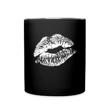 Lips White - Tasse einfarbig - Schwarz - Vorne