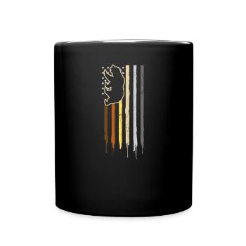 Schwuler Vati-Stolz-Bär patriotisches US-Flaggen-Geschenk - Tasse einfarbig - Schwarz - Vorne