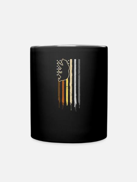 Gay Daddy Pride Bear - Drapeau américain patriotique - Mug uni - noir