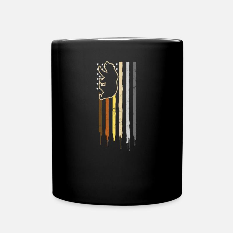 Gay Daddy Pride Bear - Drapeau américain patriotique - Mug uni - noir