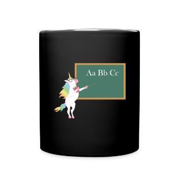 Unicorn teacher - Full Colour Mug - black - Front