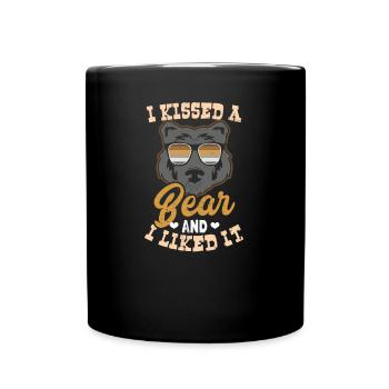 Gay Daddy Ich küsste einen Bären Geschenk - Tasse einfarbig - Schwarz - Vorne