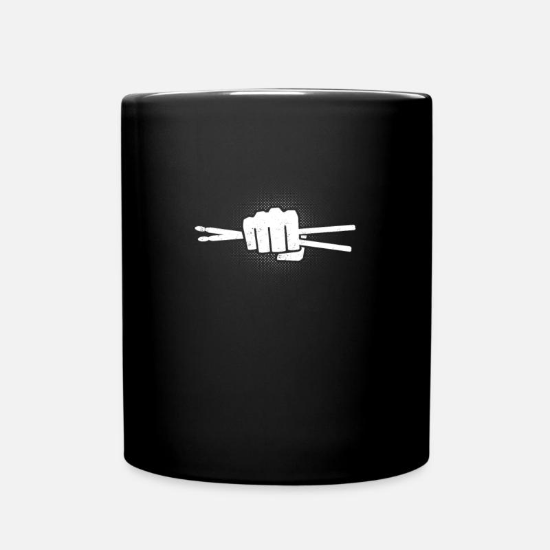 Best Drummer Drummers Fist Gift - Full Colour Mug - black
