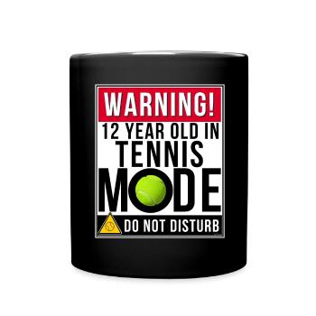 12 Year Old In Tennis Mode - Full Colour Mug - black - Front