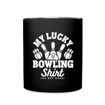 Ma chemise de bowling chanceux - Mug uni - noir - Devant