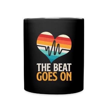 The Beat Goes On Heart - Full Colour Mug - black - Front