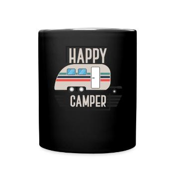 Campeur heureux - Mug uni - noir - Devant